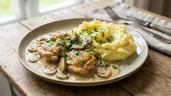 Pollo in salsa cremosa ai funghi: un piatto semplice con un tocco da ristorante